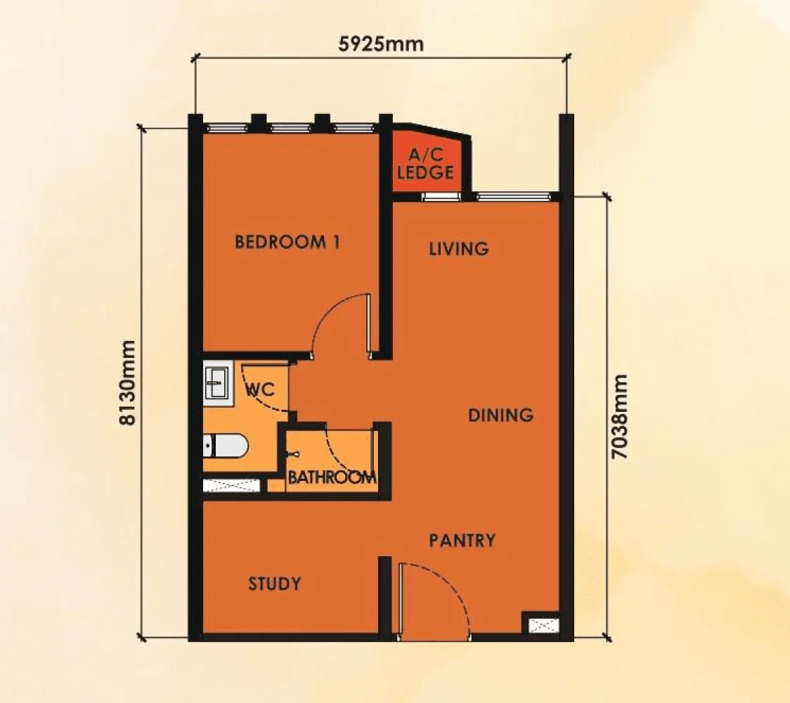 MABA Suitez Type A1 floor plan
